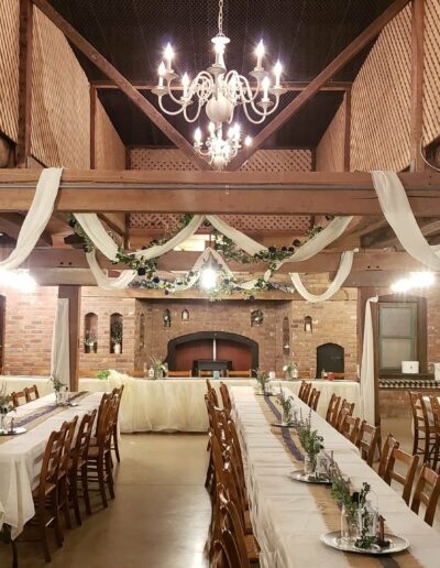 Indoor Rustic Barn Wedding Reception. The Barn at Honey Blossom Orchard, Wedding and Event Venue in Northwest Ohio